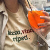 TSHIRT OVERSIZE - PIZZA, VINO, RIPETI - obrazek 3